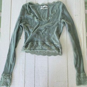 Urban Outfitters green lace top